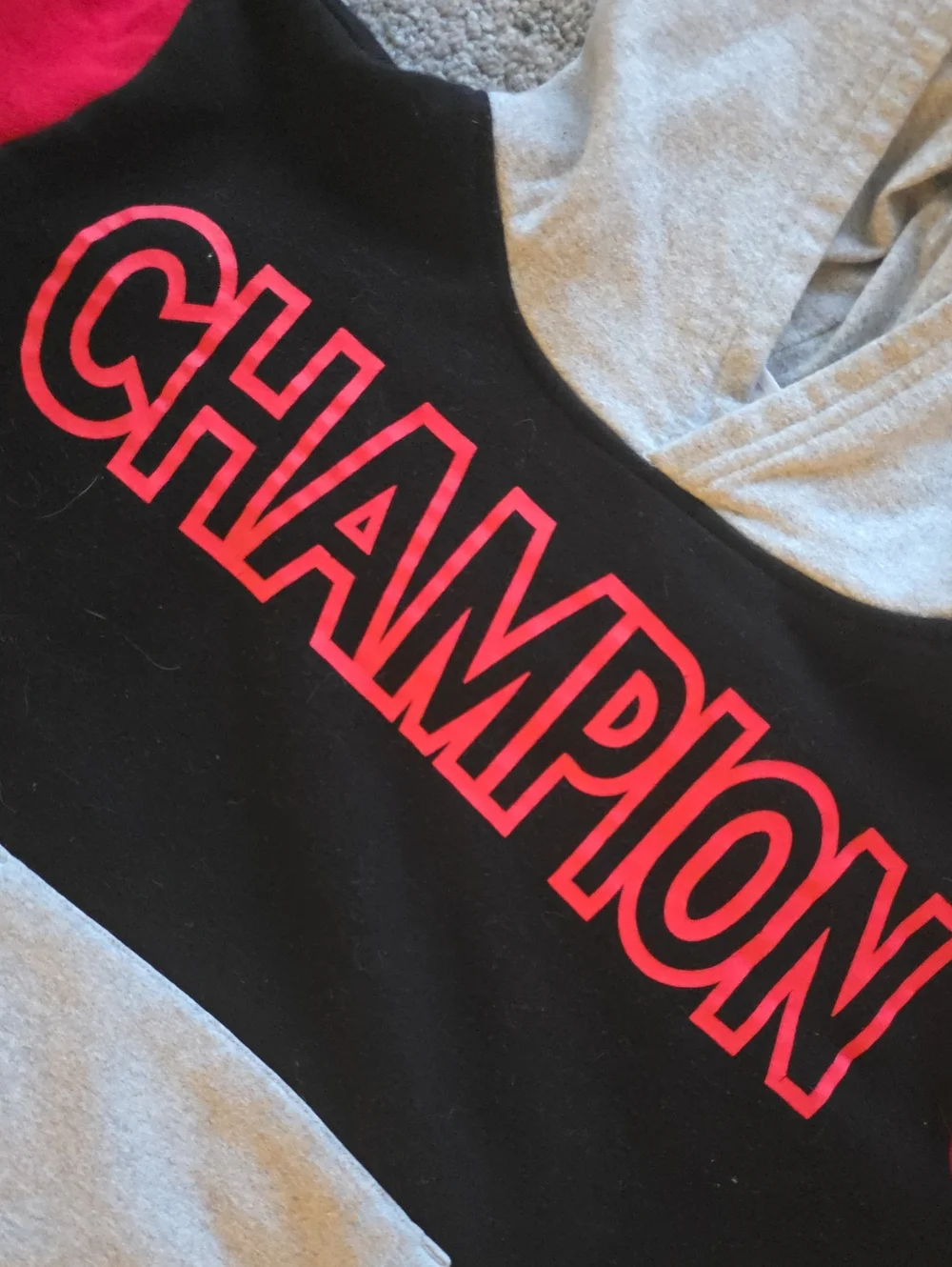 Sweatsuit Chamoion Kangaroo Hoodie Reebock Cargo Bottoms W  tiniest Front Logo